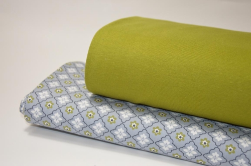 Baumwolle "Sunday" Blumen Muster rauchblau